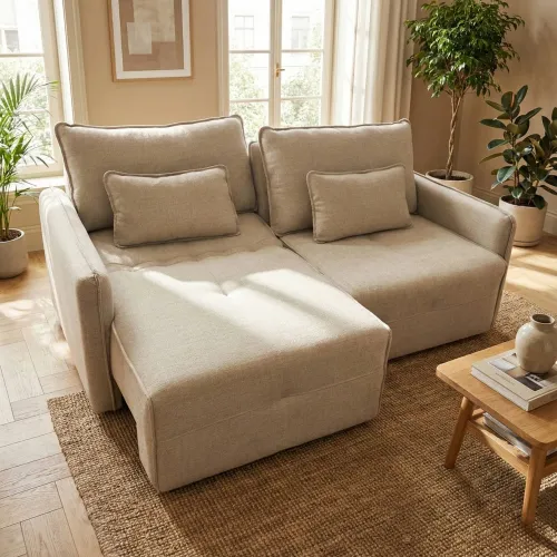 Sillón Cama Nord 3 Cuerpos - Extensible - Beige - Sillones y sofás, Uruguay | Ecowood