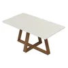 Mesa de comedor Avena - Con vidrio - 160 - Canela y Off White en Blanco - Mesas de comedor, Uruguay | NYR, vista 3 de 5