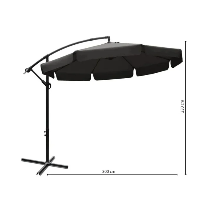 Sombrilla retractil Gris Oscuro en Gris - Muebles para el exterior, Uruguay | La Cueva Muebles, vista 8