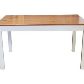 Juego De Comedor 6 Sillas Pino Tratado Blanco Nogal Mexicana en Blanco - Mesas de comedor, Uruguay | Soy Hogar, vista 4