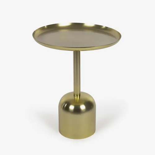 Mesa auxiliar redonda Adaluz de metal dorado Ø 37 cm en Amarillo - Mesas de arrimo, Uruguay | Kavehome