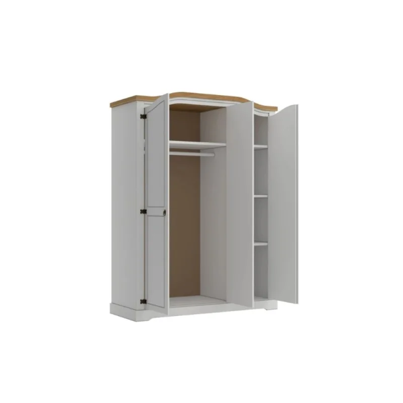 Ropero Mexicano 3 Puertas Blanco 100% Madera - Roperos y placares, Uruguay | Albanés, vista 3
