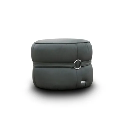 Puff 100% Cuero - Mia - Gris - Sillones y sofás, Uruguay | Ecowood
