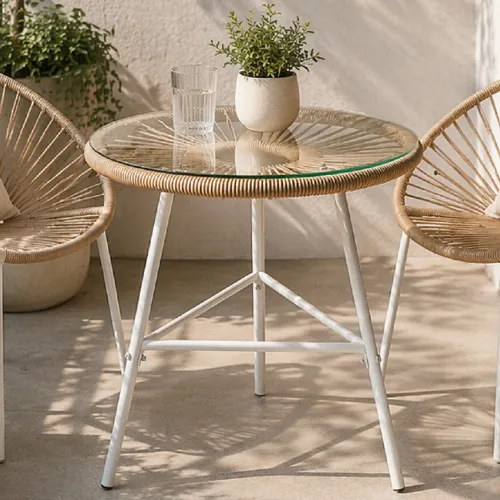 Mesa Baja Acapulco White | EN EXHIBICION en Blanco, Natural - Mesas de living, Uruguay | Samic