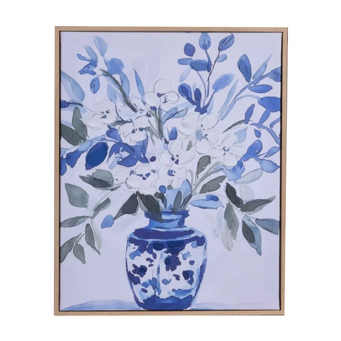 Cuadro 40x50cm Papel Azul Flowers Ii en Azul - Decoración de pared, Uruguay | Divino