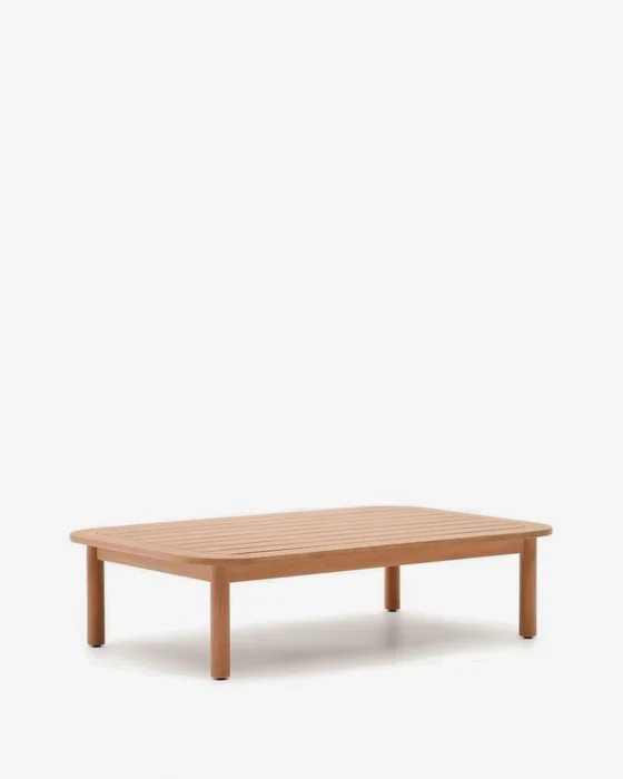 Mesa de centro exterior Sacova de madera maciza de eucalipto 140 x 89 cm FSC 100% en Madera natural - Mesas de living, Uruguay | Kavehome