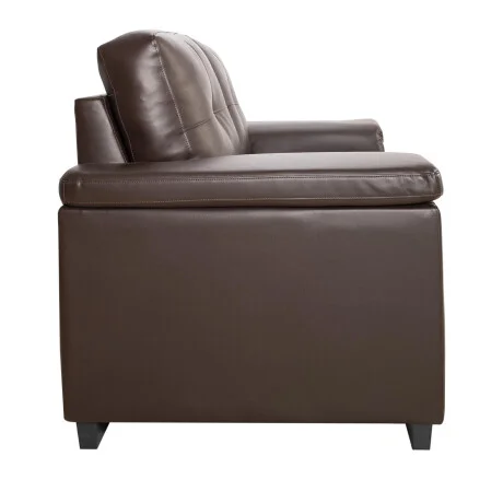 Sillon 2 cuerpos Eco Cuero Luares - Chocolate en Marrón - Sillones y sofás, Uruguay | La Cueva Muebles, vista 8