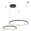 Colgante Led doble anillo negra y dorada 56W Dimerizable en Multicolor - Lámparas colgantes, Uruguay | Iluminica, vista 2 de 6