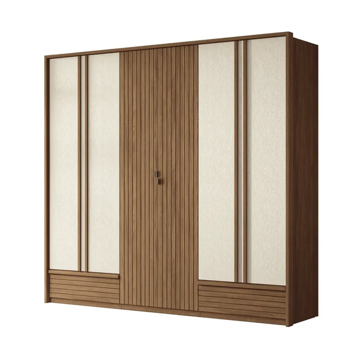 Ropero Demócrata 6 Puertas - Linea Fit - Marrón y Arena en Multicolor - Roperos y placares, Uruguay | Rústico Hogar