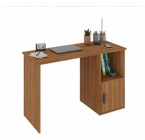 Escritorio 1 Estante y 1 Puerta Nogal - Escritorios y sillas de escritorio, Uruguay | Que Sal Muebleria