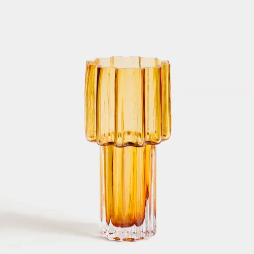 Jarrón Cristila de cristal naranja de 30 cm en Naranja - Jarrones, Uruguay | Kavehome