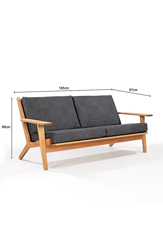 SOFA LOTUS 3 LUGARES ACQUABLOCK NEGRO 185x87x86CM JATOBA - Muebles para el exterior, Uruguay | Vinibel, vista 3