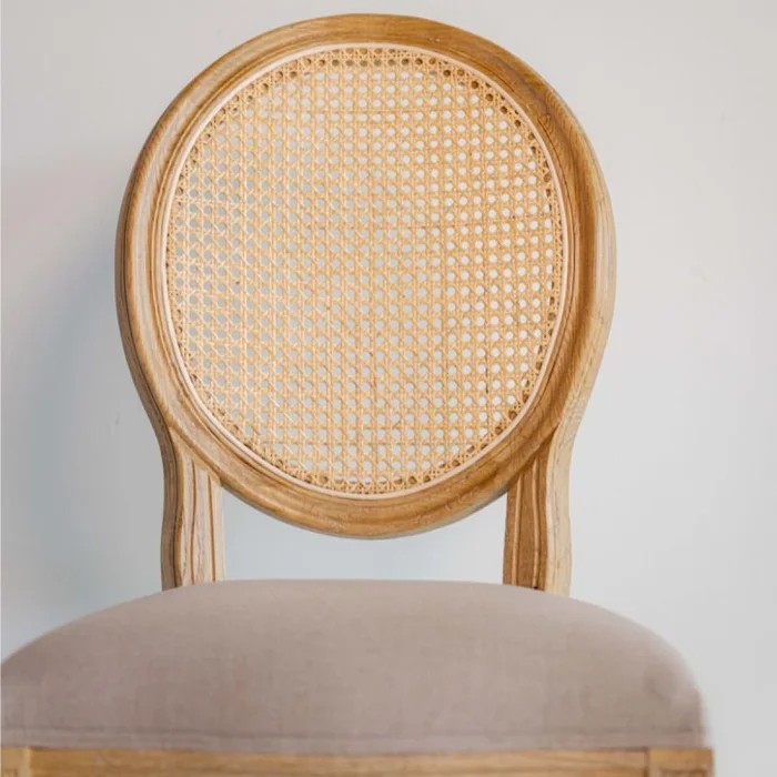 Silla Ovalo / Natural con tapizado beige en Madera natural - Sillas, Uruguay | Fábrica Italiana, vista 5