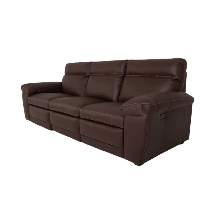 Sofá Recliner 3 Cuerpos Cuero-100-natural Marron Imperial Choc. en Marrón - Sillones y sofás, Uruguay | Divino, vista 3