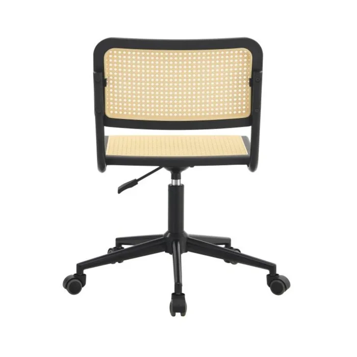 Silla De Escritorio Oficina Simil Rattan - Negro en Negro - Sillas de escritorio, Uruguay | Ecowood, vista 3