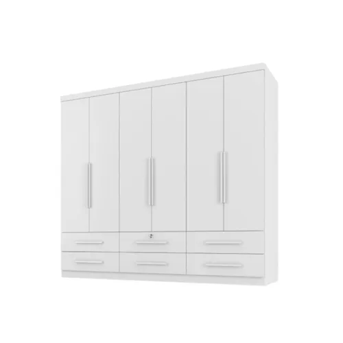 Ropero Maximus Plus 6 Puertas 6 Cajones - Blanco en Blanco - Roperos y placares, Uruguay | Rústico Hogar