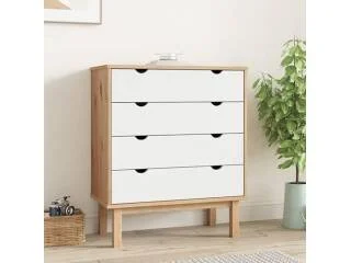 Comoda 4 C Mel/Gris Linea Nordica en Madera Maciza en Mel/Blanco - Cómodas, Uruguay | Quesal, vista 12