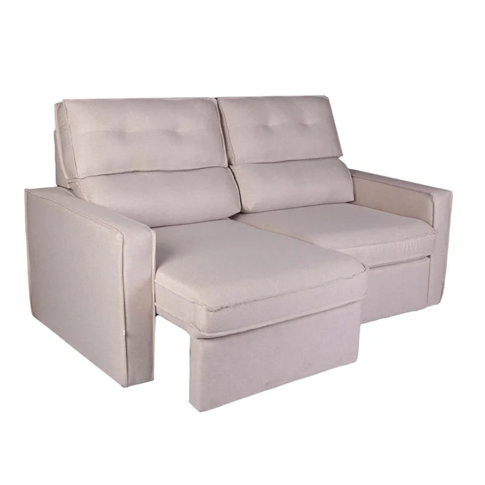 Sofa Retractil 2 Cuerpos Tela Natural-beige Ambar Beige en Beige - Sillones y sofás, Uruguay | Divino, vista 5