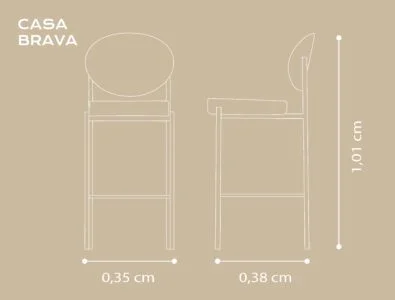 Banqueta Elza en FLame gelo - T47 / ACERO INOX.Negro - Sillas, Uruguay | Casa Brava, vista 6