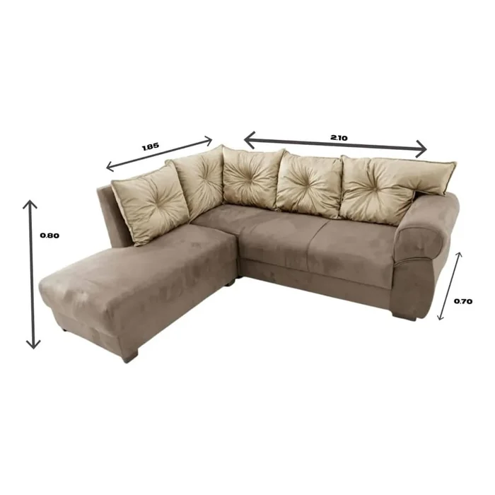Sofa Sillón Esquinero Con Chaise Long Tapizado - Sillones y sofás, Uruguay | Lais Muebles, vista 2