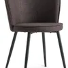 Silla de comedor RISSKOV tela marrón osc/negro en Marrón oscuro - Sillas, Uruguay | JYSK, vista 1 de 5