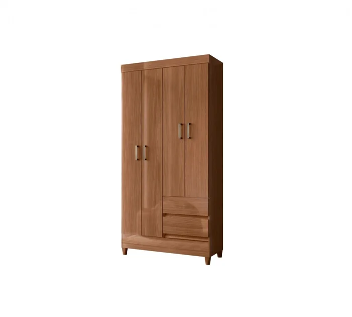 Ropero 4 puertas 2 cajones - Terminación Jequitibá - Linea Fit - Roperos y placares, Uruguay | Rústico Hogar