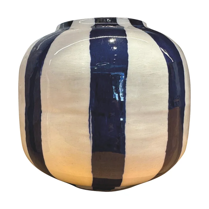 Mini Pot Rayado en azul / blanco - Jarrones, Uruguay | Tutto Deco