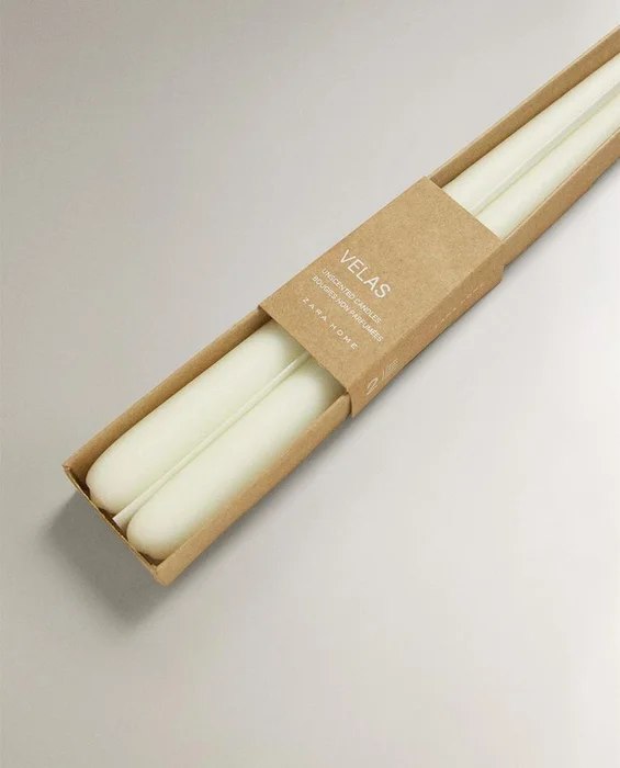 VELA DECORATIVA LARGA (PACK DE 2) en Blanco - Velas y Portavelas, Uruguay | Zara Home, vista 3