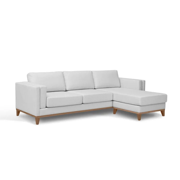 Sillón Con Chaise 3 Cuerpos Tela-premium Gris Easy Clean Luxor Premium Gris Cla en Gris - Sillones y sofás, Uruguay | Divino, vista 3