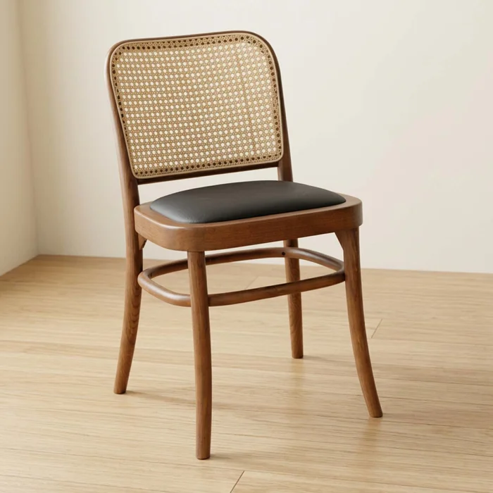 Silla De Comedor Rattan-y-madera Marron Tamara en Marrón - Sillas, Uruguay | Divino