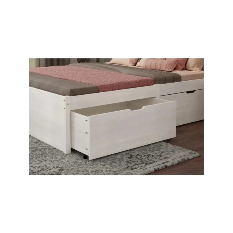 Cama Madera Maciza Con Cajones - Queen - Línea beauty - Blanco en Blanco - Dormitorio, Uruguay | Ecowood, vista 3