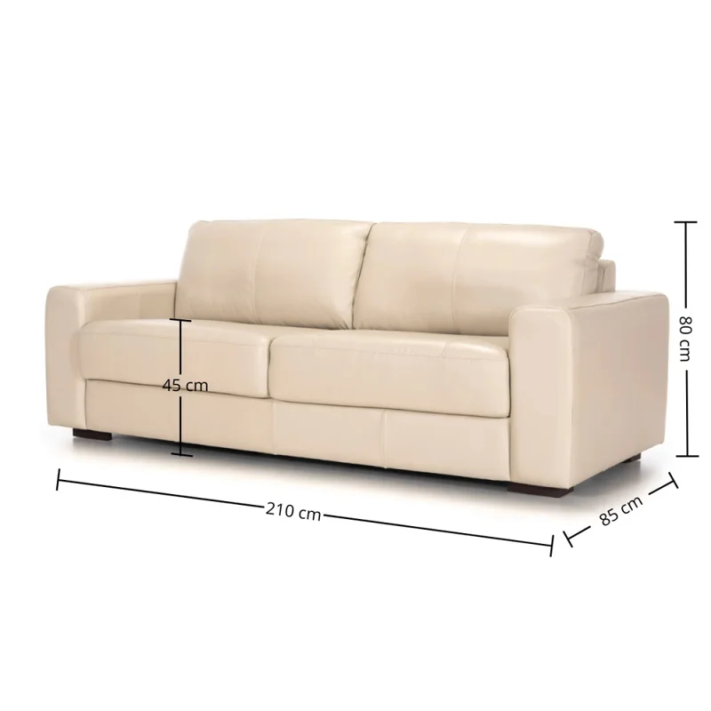 Sofá Colorado - Cuero Básico - 3 cuerpos - Arena - (Preventa) en Beige - Sillones y sofás, Uruguay | NYR, vista 3