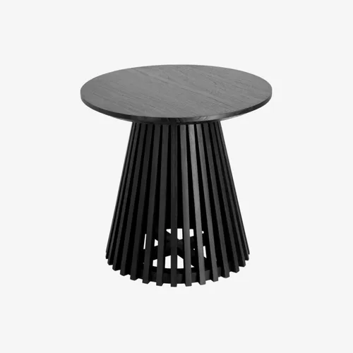 Mesa auxiliar Jeanette madera maciza de mindi negro Ø 50 cm en Negro - Mesas de arrimo, Uruguay | Kavehome