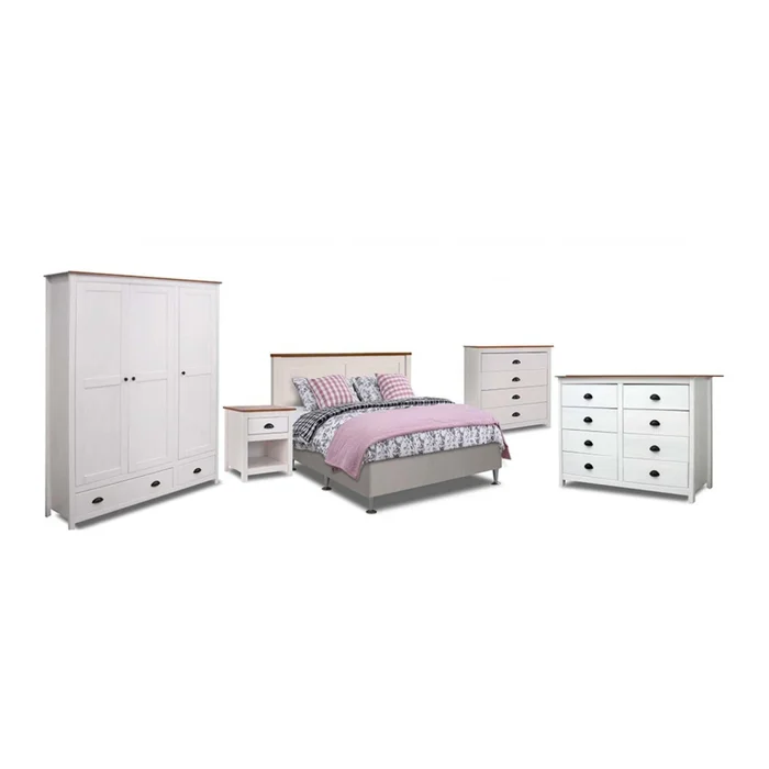 Placard Ropero 3 Puertas Madera Natural-beige Topazio en Blanco - Roperos y placares, Uruguay | Divino, vista 4