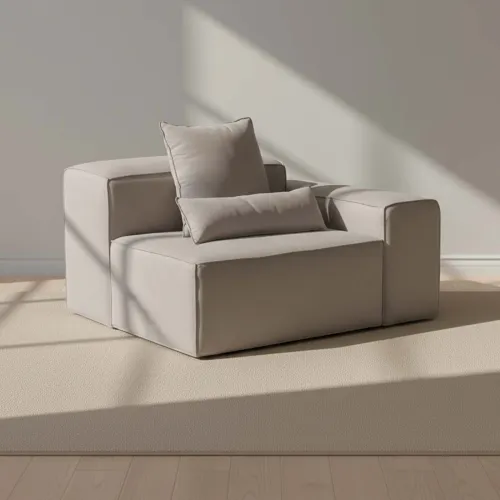 Sofá Kai 1 Cuerpo Tela Gris Modular Con Brazo Derecho en Gris - Sillones y sofás, Uruguay | Divino