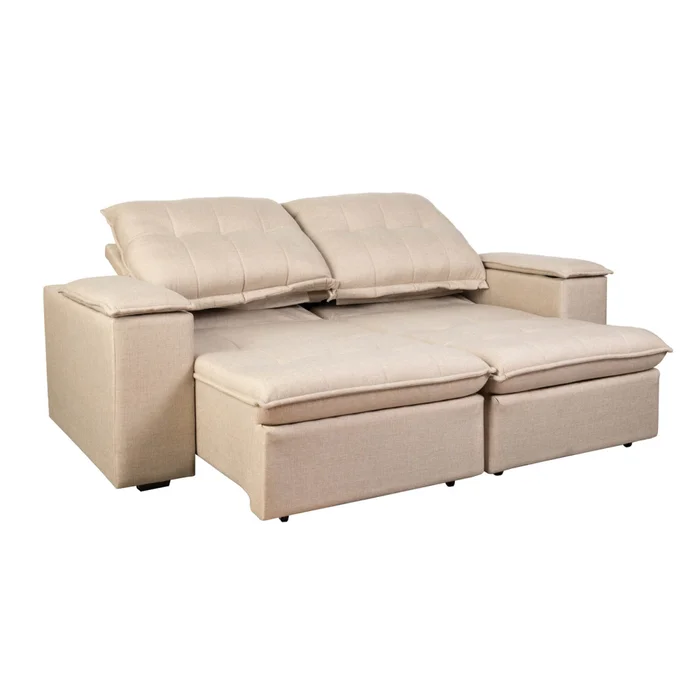 Sofa Retractil 3 Cuerpos Tela Natural-beige Atlanta Beige en Beige - Sillones y sofás, Uruguay | Divino, vista 6