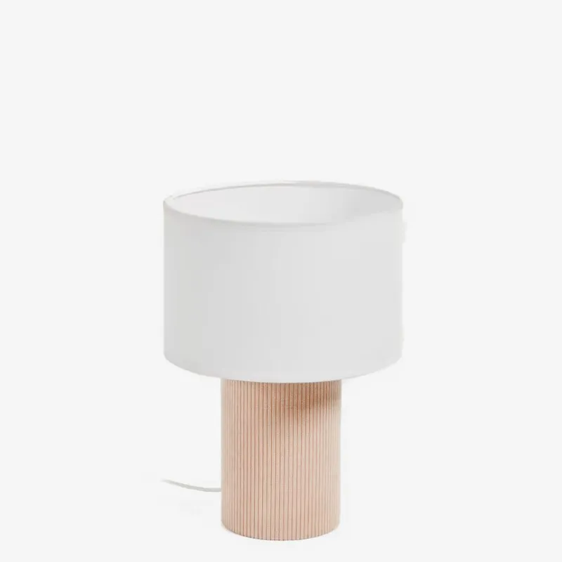 Lámpara de mesa Bianella - de pana turquesa en Beige - Lámparas de mesa, Uruguay | Kavehome
