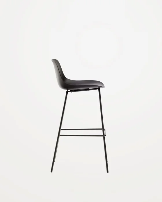 Taburete Altea y patas de acero con acabado - negro 75 cm en Beige - Butacas, banquetas y puffs, Uruguay | Kavehome, vista 7