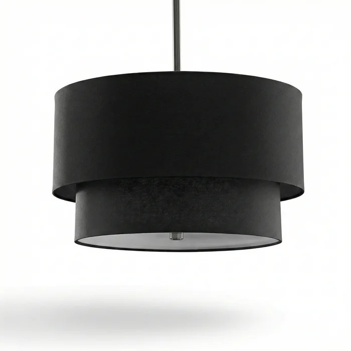 Colgante Duo Fabric Noir en Negro - Lámparas colgantes, Uruguay | La Perla