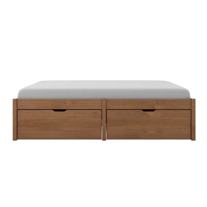 Cama Madera Maciza Con Cajones - 2 plazas - Linea Beauty - Amendoa en Marrón - Dormitorio, Uruguay | Rústico Hogar, vista 3