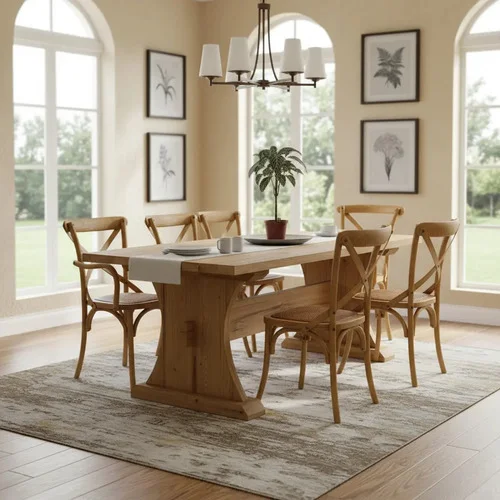 Juego Comedor Madera Maciza Campo Ozark 6 Sillas Vienesas A Eleccion en Madera natural - Mesas de comedor, Uruguay | Ozark Home