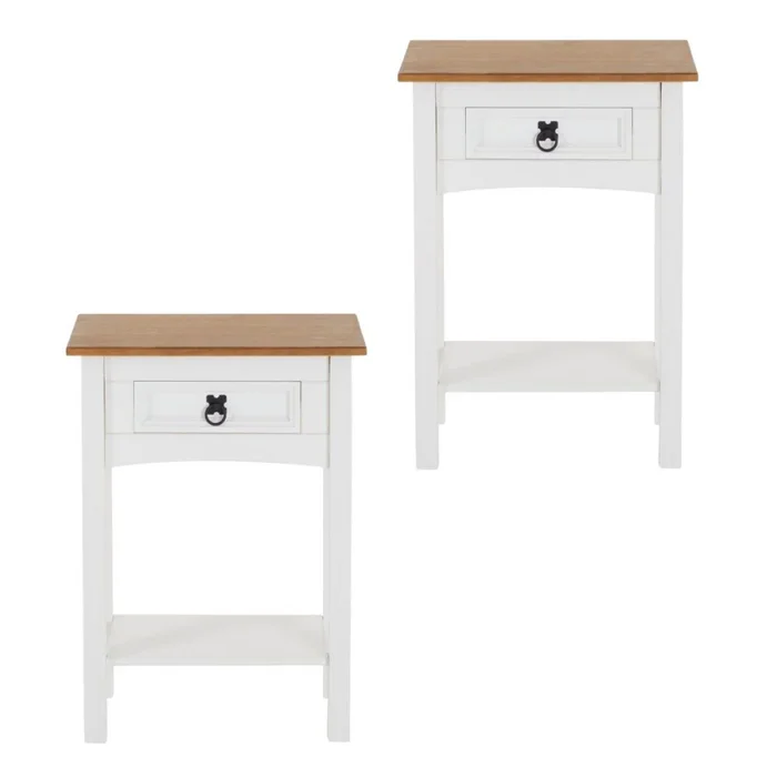 Promo 2 Mesa de Luz 1 Cajón Línea Naturale - BLANCO en Blanco - Mesas de luz, Uruguay | La Cueva Muebles, vista 3
