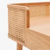 Escritorio Araxi de chapa, madera maciza de fresno y ratán 105 x 62 cm en Madera natural - Escritorios y sillas de escritorio, Uruguay | Kavehome, vista 3 de 6