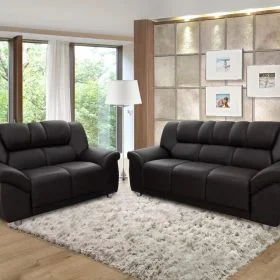 Sillon 2 Cuerpos Sofa Córdoba Pu Negro en Negro - Sillones y sofás, Uruguay | Soy Hogar, vista 3