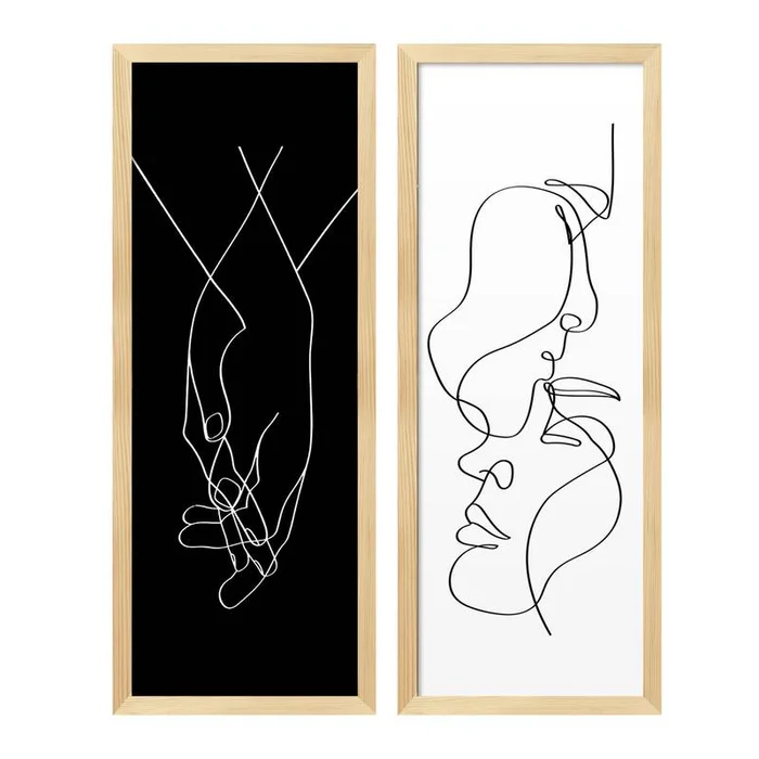 Set 2 Cuadros / Láminas con marco Abstracto 4 - Decoración de pared, Uruguay | Alta Gracia Deco