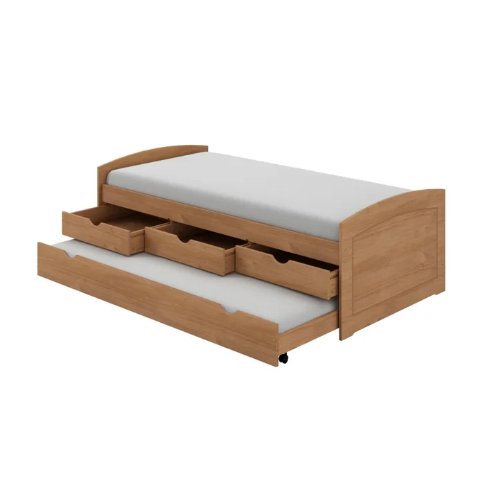 Cama Marinera 1 Plaza Madera Maciza Con Cajones - Max - Marron en Madera natural - Dormitorio, Uruguay | Ecowood, vista 4