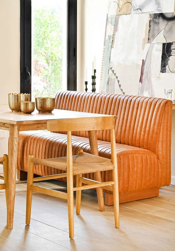 SILLON DE COMEDOR FERRARO - CUERO ITALIANO CARAMELO - 1.53 MTS en Marrón - Sillones y sofás, Uruguay | La Iberica, vista 8
