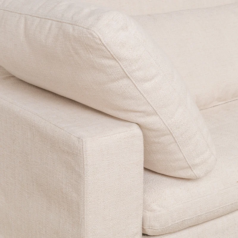 Sofá C/chaise Y Fundas Desmontables 3 Cuerpos Tela-premium Natural-beige Moma Natural en Madera natural - Sillones y sofás, Uruguay | Divino, vista 4