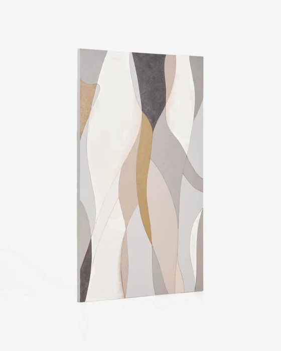Lienzo abstracto Marvilo gris y mostaza 120 x 200 cm en Multicolor - Decoración de pared, Uruguay | Kavehome