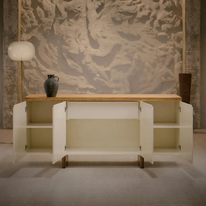 Aparador Buffet SUD 1.8 - Linea Nevada - Off White / Cinamomo en Blanco - Mesas de arrimo, Uruguay | Ecowood, vista 5